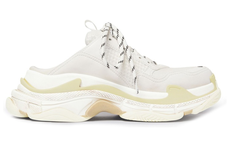 Order (W) 巴黎世家 Triple S 拖鞋‘白色双层泡沫和网布’ 755686W3SM29097