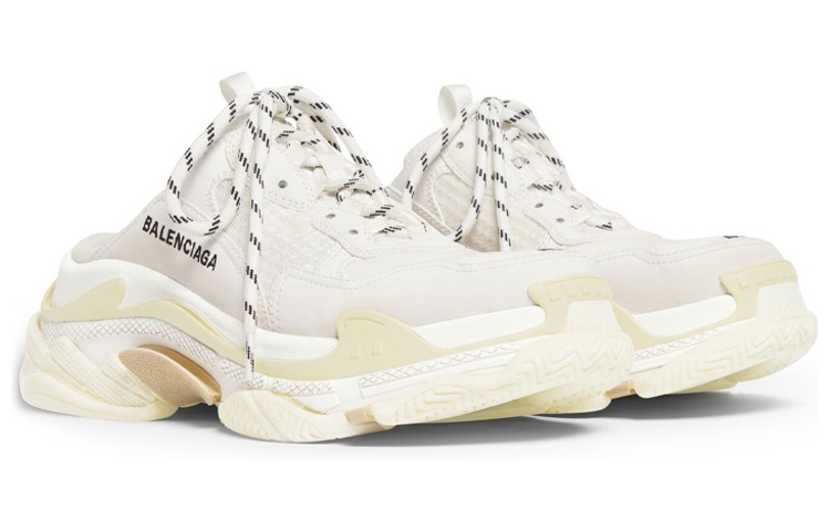 Lookbook (W) 巴黎世家 Triple S 拖鞋‘白色双层泡沫和网布’ 755686W3SM29097