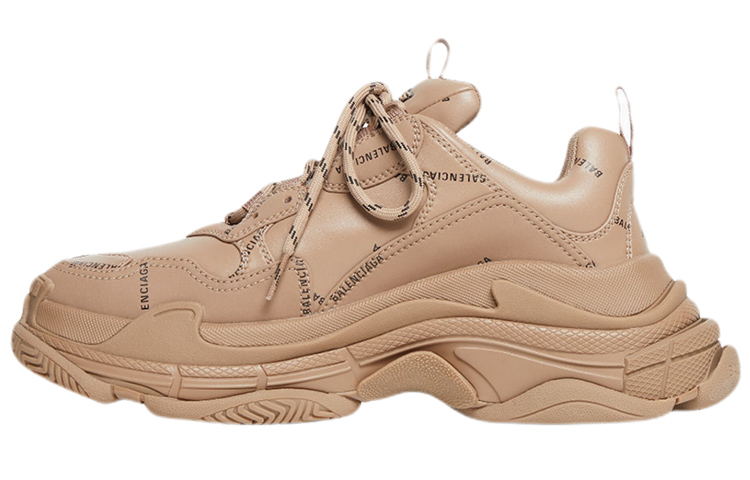 (W) Balenciaga Triple S Sneaker 'Allover Logo - Dark Beige'
