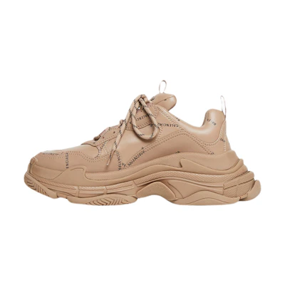 (W) Balenciaga Triple S Sneaker 'Allover Logo - Dark Beige'