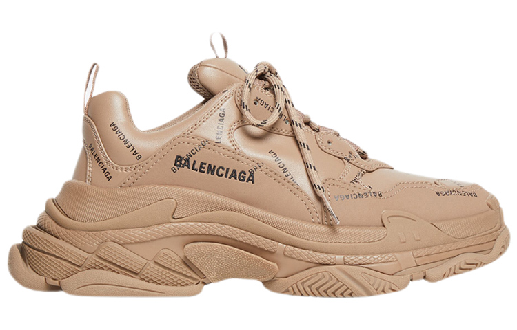 (W) Balenciaga Triple S Sneaker 'Allover Logo - Dark Beige' 圖 2