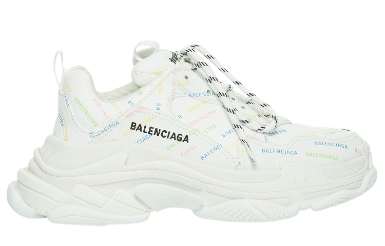 (W) Balenciaga Triple S AllOver Logo White Multicolor 圖 2