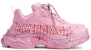 (W) Balenciaga Triple S Diy Metal 'Merah Hitam Merah Jambu' 524039W2FAY5016