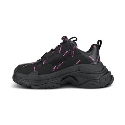 (W) Balenciaga Triple S Sneaker 'All Over Logo - Black Pink'