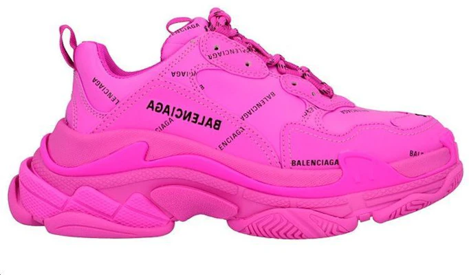 (Women) Balenciaga Triple S Sneaker 'All Over Logo - Fuchsia' 524039 W2FA1 5210 Order (Women) Balenciaga Triple S Sneaker 'All Over Logo - Fuchsia' 524039 W2FA1 5210