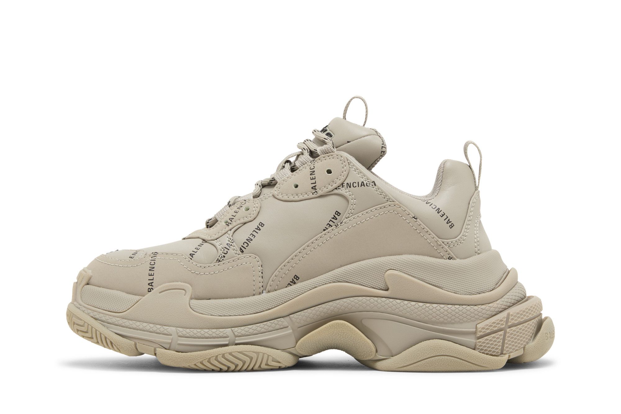 Lookbook (W) Balenciaga Triple S Zapatillas 'Logotipo Completo - Beige' 524039W2FA19710