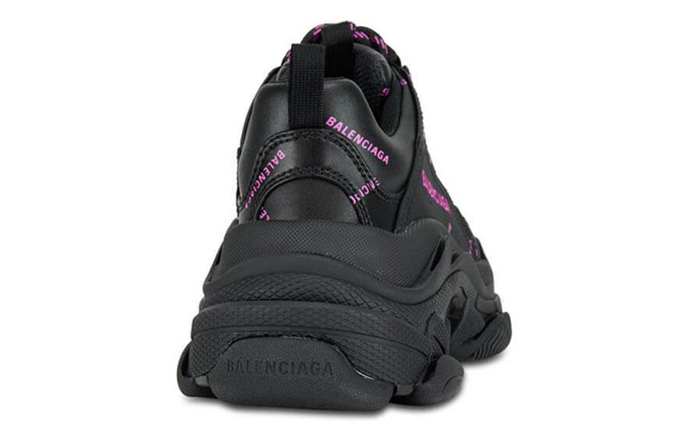 Shop (W) 발렌시아가 트리플 S 스니커즈 "블랙 핑크 로고" 524039W2FA11050