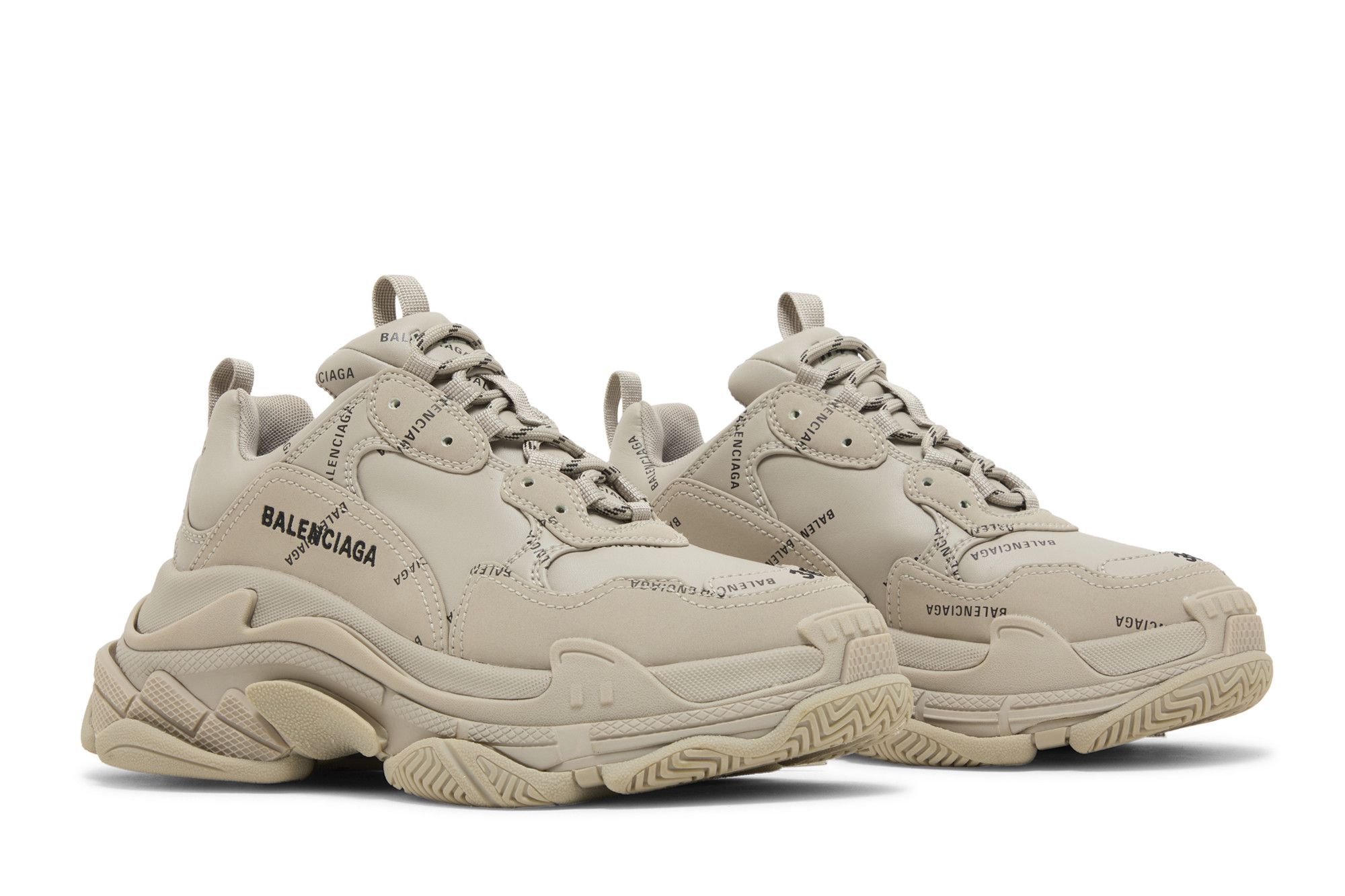 Cheap (W) Balenciaga Triple S Zapatillas 'Logotipo Completo - Beige' 524039W2FA19710