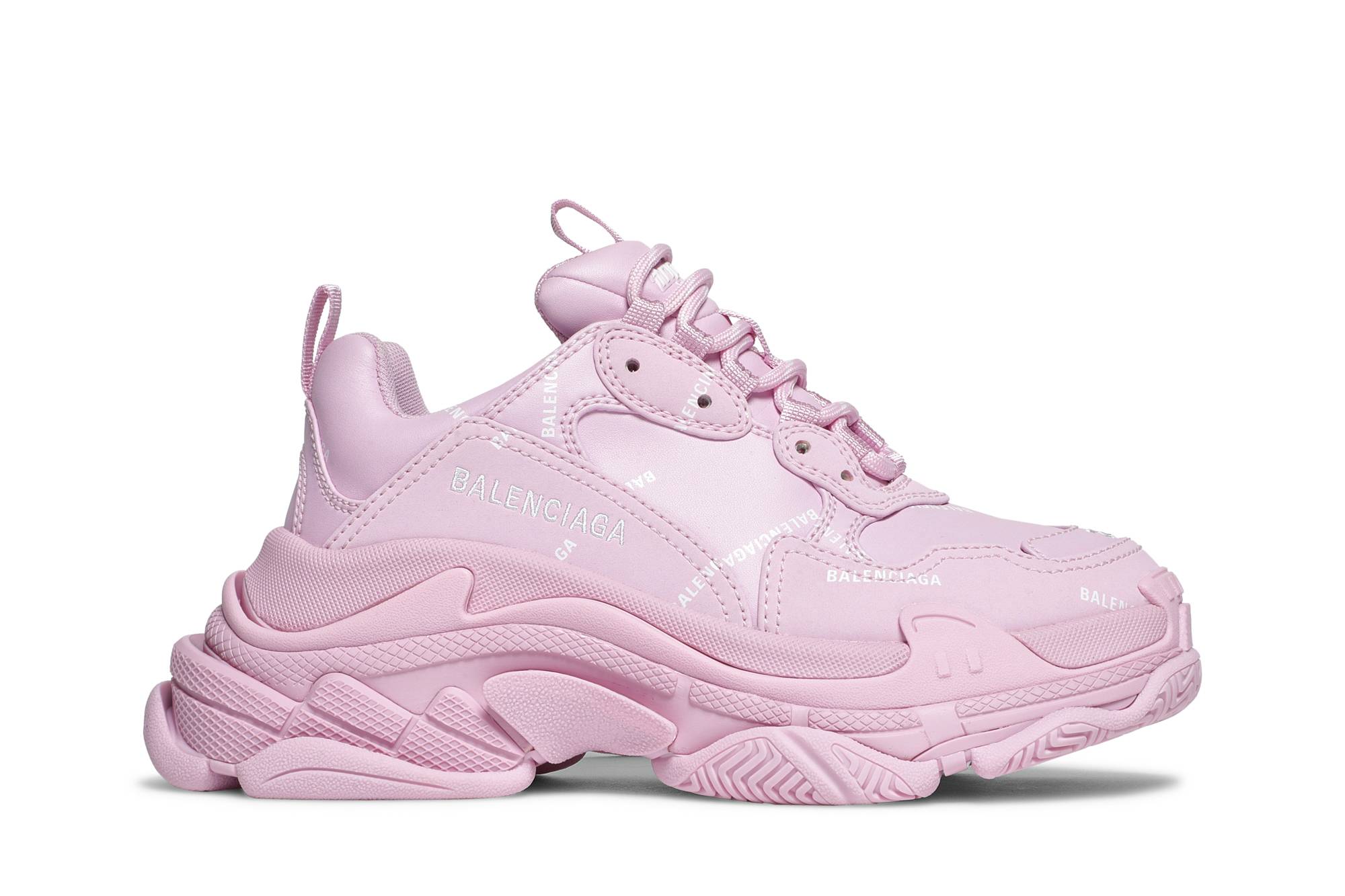 (W) Balenciaga Triple S Sneaker 'Allover Logo - Pink'