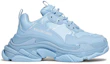 Buy (W) 발렌시아가 트리플 S 스니커즈 '올오버 로고 - 라이트 블루' 524039W2FA14090