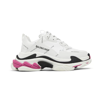 (W) Balenciaga Triple S Sneaker 'Allover Logo - White Pink'