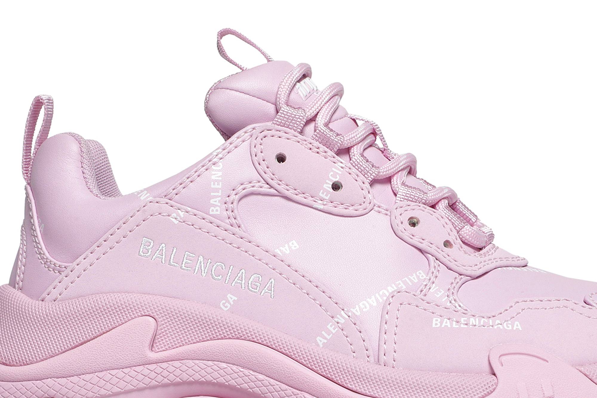 (W) Balenciaga Triple S Sneaker 'Allover Logo - Pink' 圖 2