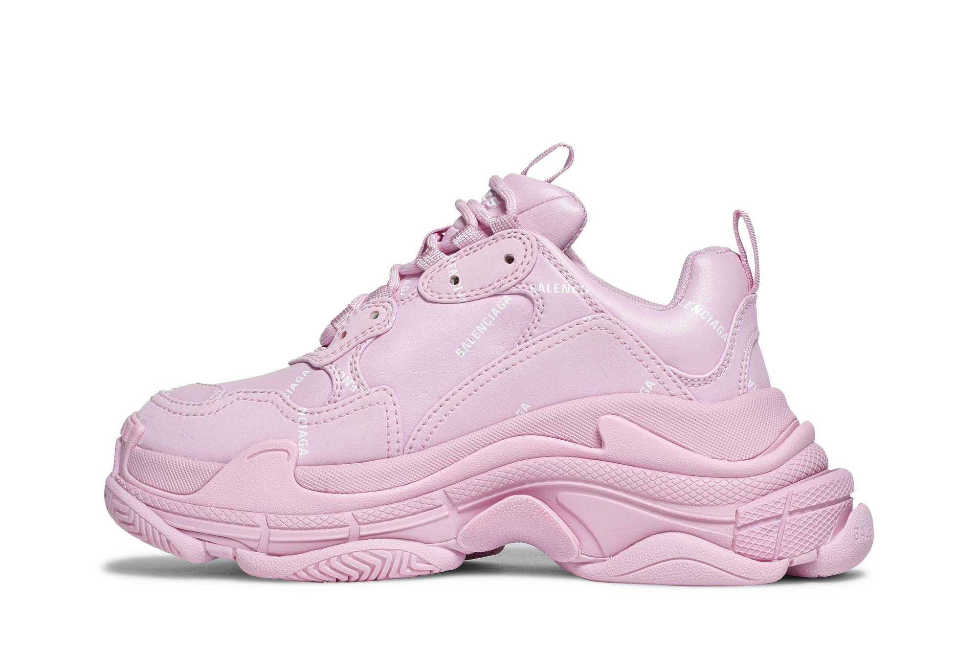 (W) Balenciaga Triple S Sneaker 'Allover Logo - Pink' 圖 3