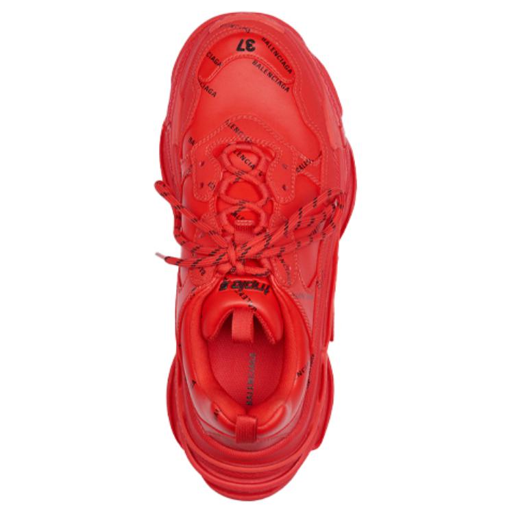 (W) Balenciaga Triple S Sneaker 'Allover Logo - Red' 圖 3