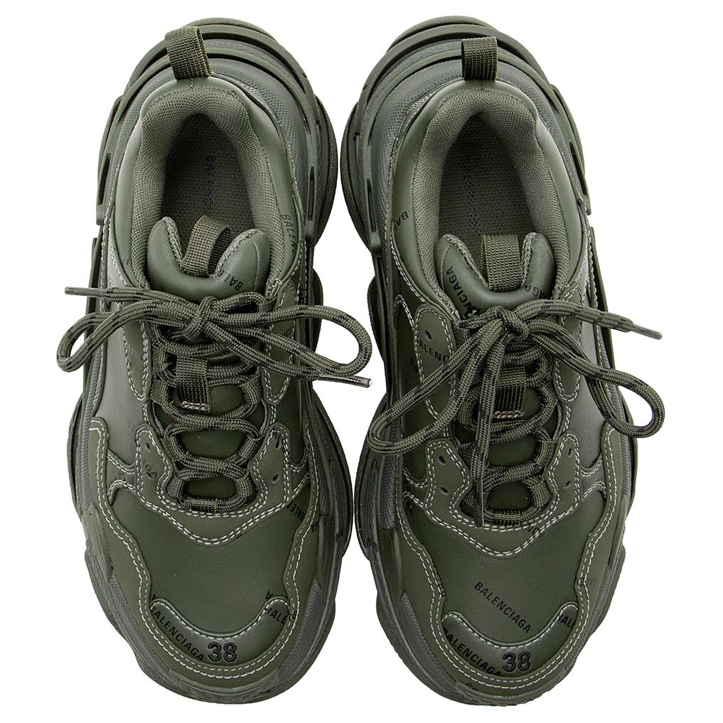 (W) Balenciaga Triple S Sneaker 'Allover Logo - Khaki' 圖 5