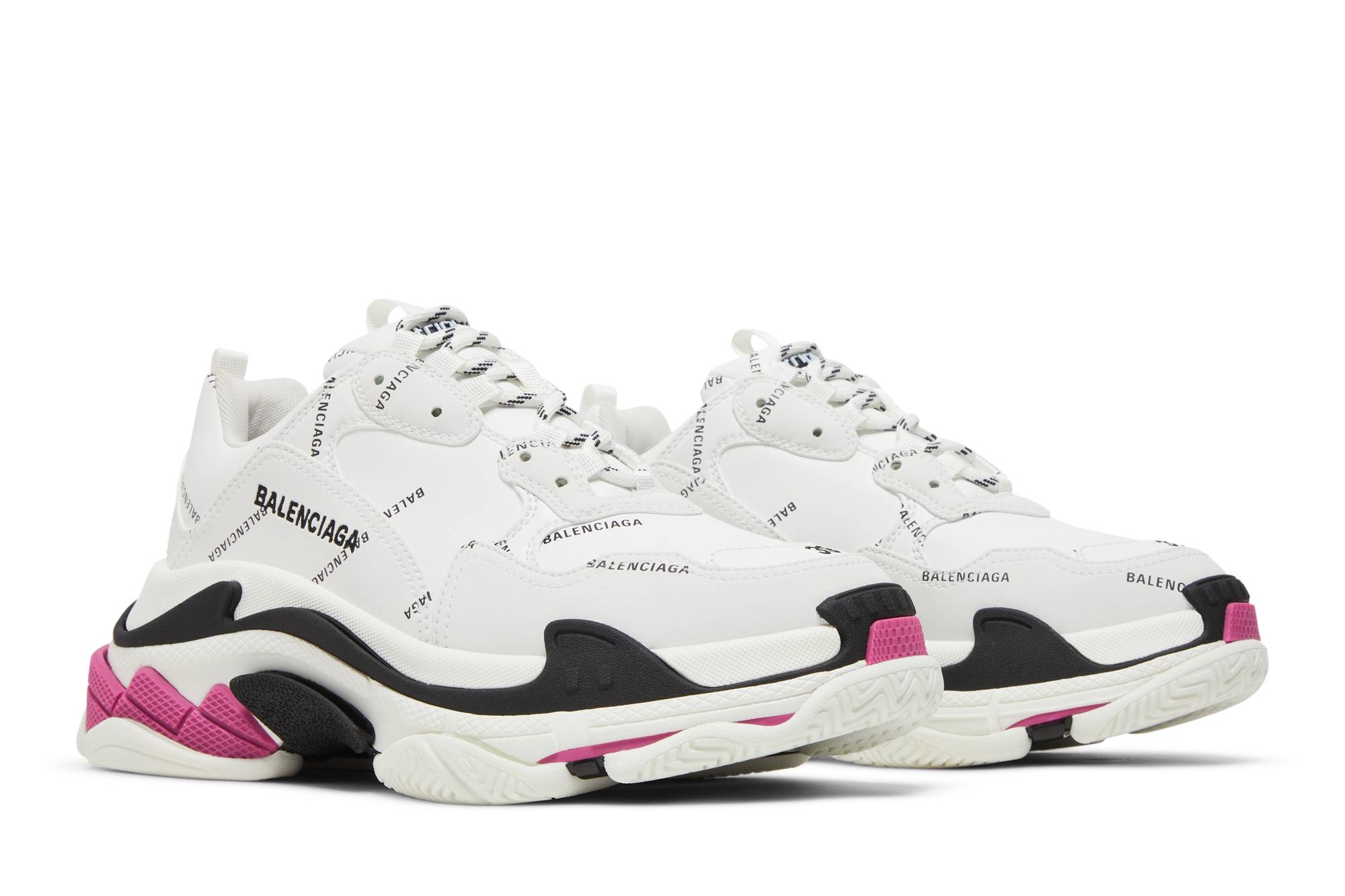 Cheap 巴黎世家全覆蓋標誌 Triple S 防滑耐磨低幫休閒老爹鞋 女款 白色仿舊款