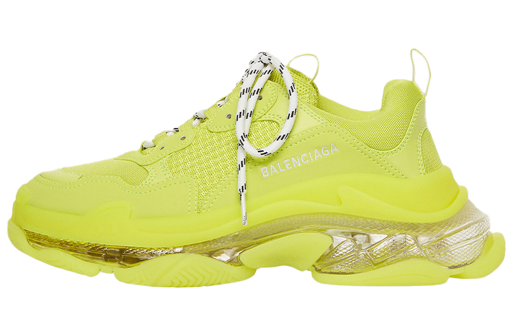 (W) Balenciaga Triple S Sneaker 'Clear Sole - Fluo Yellow'