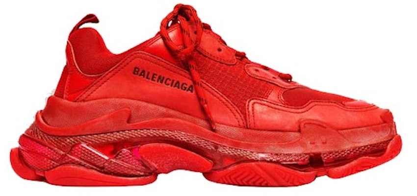 Balenciaga巴黎世家 Triple S 系帶流行老爸鞋 女款 紅色 Buy Balenciaga巴黎世家 Triple S 系帶流行老爸鞋 女款 紅色