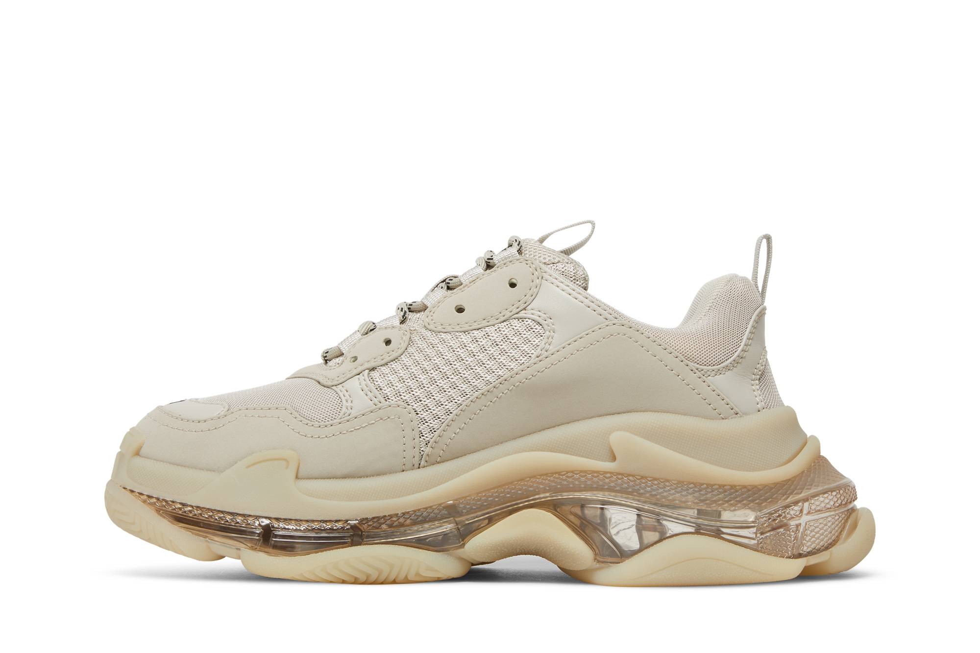 Lookbook Balenciaga巴黎世家 Triple S 復古休閒 低筒 老爹鞋 女款 米色