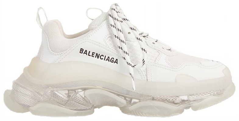 (W) 巴黎世家Triple S运动鞋 '透明底-白色' 544351W2FB19000 Order (W) 巴黎世家Triple S运动鞋 '透明底-白色' 544351W2FB19000