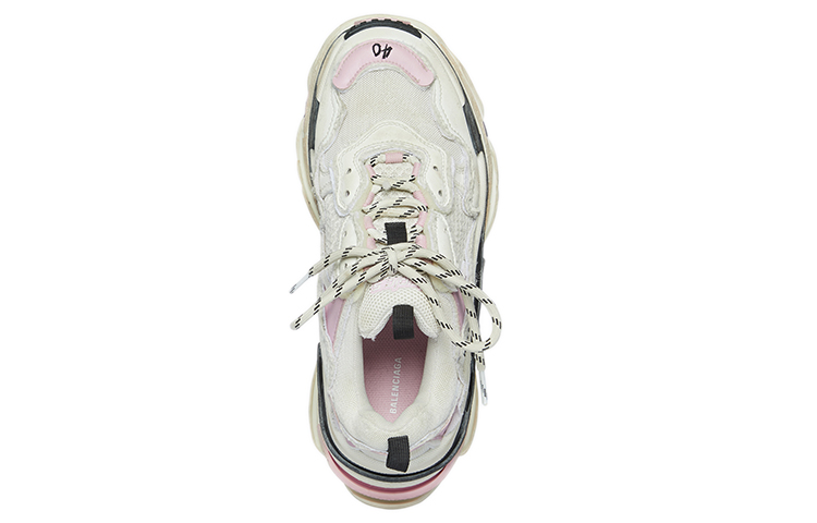 Shop 巴黎世家 Triple S Diy 時尚 透氣 低幫 老爹鞋 女款 白粉 做舊版