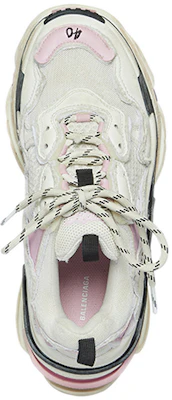 巴黎世家 Triple S Diy 時尚 透氣 低幫 老爹鞋 女款 白粉 做舊版 Shop 巴黎世家 Triple S Diy 時尚 透氣 低幫 老爹鞋 女款 白粉 做舊版