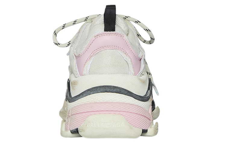 Purchase 巴黎世家 Triple S Diy 時尚 透氣 低幫 老爹鞋 女款 白粉 做舊版