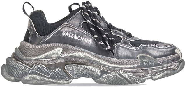 (W) Balenciaga Triple S Sneakers 'Faded Black' Hitam Pudar 524039-W3CN3-1000 Order (W) Balenciaga Triple S Sneakers 'Faded Black' Hitam Pudar 524039-W3CN3-1000