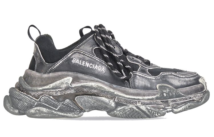 Order (W) Balenciaga Triple S Sneaker 'Faded Black' Lelaki Hitam Pudar. 524039W3CN31000