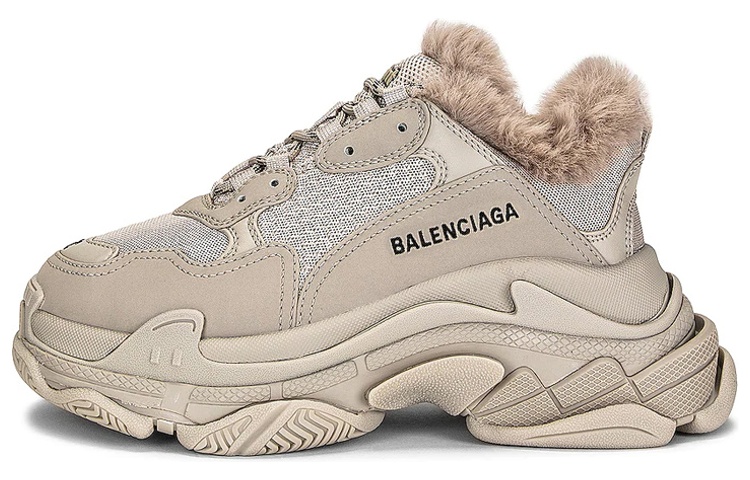 (W) Balenciaga Triple S Sneaker 'Fake Fur - Beige'