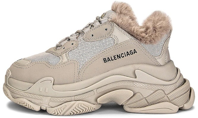 (Women) Balenciaga Triple S Sneaker 'Fake Fur - Beige' 668562-W3CQ5-9710 Buy (Women) Balenciaga Triple S Sneaker 'Fake Fur - Beige' 668562-W3CQ5-9710