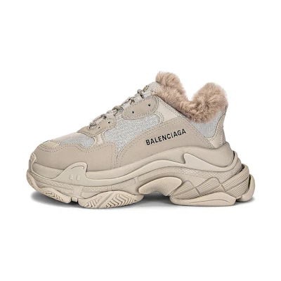 (W) Balenciaga Triple S Sneaker 'Fake Fur - Beige'