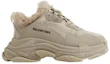 Order (Women) Balenciaga Triple S Sneaker 'Fake Fur - Beige' 668562-W3CQ5-9710