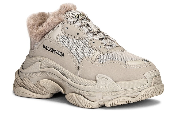 Lookbook (Women) Balenciaga Triple S Sneaker 'Fake Fur - Beige'  668562-W3CQ5-9710