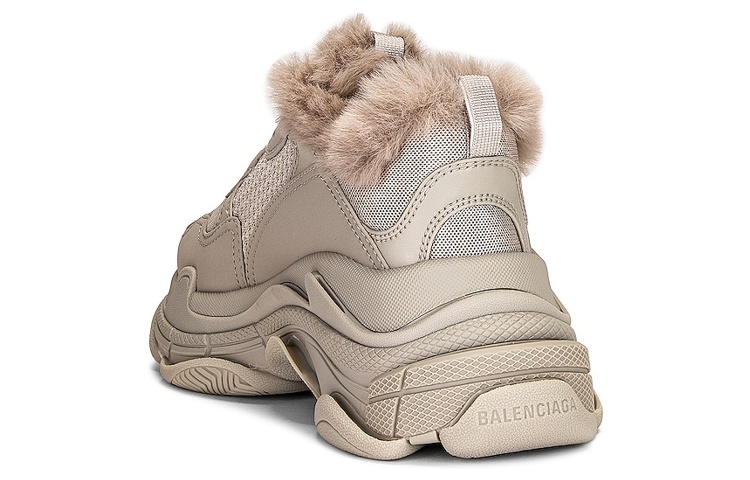 Shop (Women) Balenciaga Triple S Sneaker 'Fake Fur - Beige'  668562-W3CQ5-9710