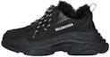 Buy (W) Balenciaga Triple S Sneaker 'Bulu Palsu - Hitam' 668562W3CQ51000