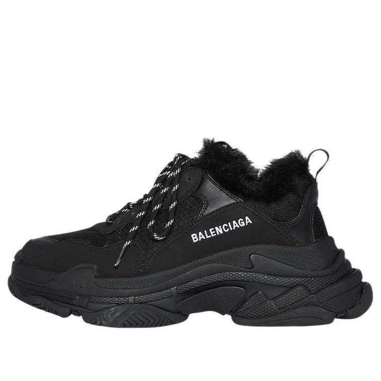 (W) Balenciaga Triple S Sneaker 'Fake Fur - Black'