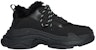 (W) Balenciaga Triple S Sneaker 'Bulu Palsu - Hitam' 668562W3CQ51000