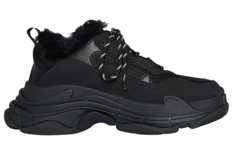 (W) Balenciaga Triple S Sneaker 'Fake Fur - Black' 圖 2