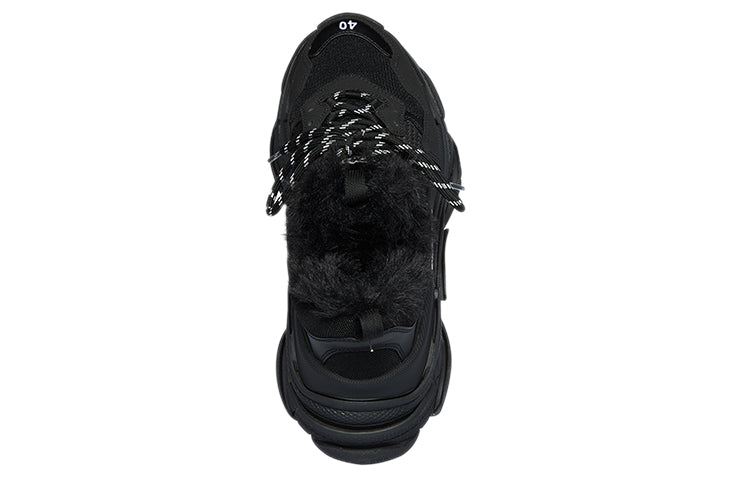(W) Balenciaga Triple S Sneaker 'Fake Fur - Black' 圖 4