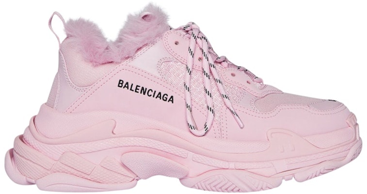 Buy Women Balenciaga Triple S Sneaker Fake Fur Pink 668562W3CQ55000 Novelship