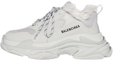 (Women) Balenciaga Triple S Sneaker 'Faux Fur - Grey' 668562-W3CQ5-1210 (Women) Balenciaga Triple S Sneaker 'Faux Fur - Grey' 668562-W3CQ5-1210