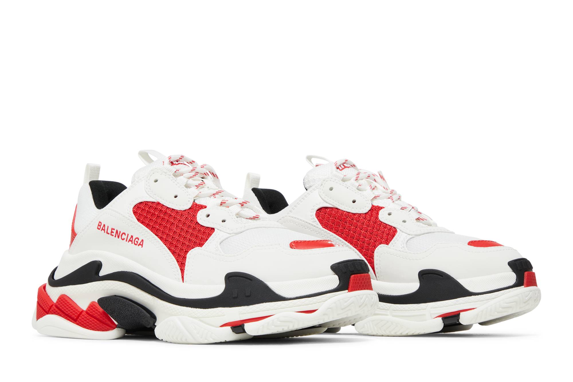 Cheap (W) 巴黎世家 Triple S 运动鞋 '白黑红' 524039-W2FW5-1261