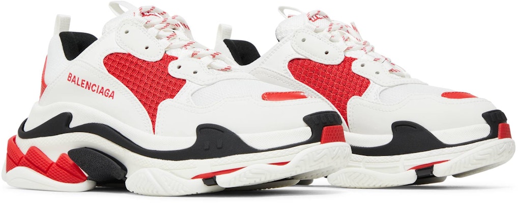 Women Balenciaga Triple S Sneaker White Black Red 524039 W2FW5