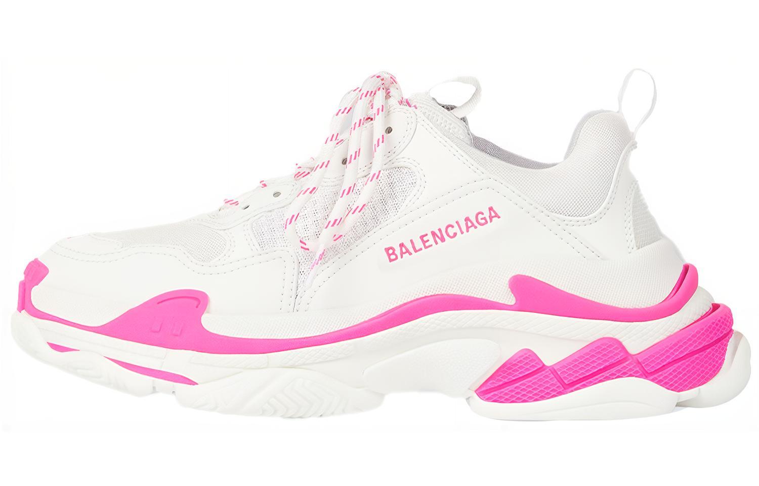 (W) Balenciaga Triple S Sneaker 'White Fluo Pink'