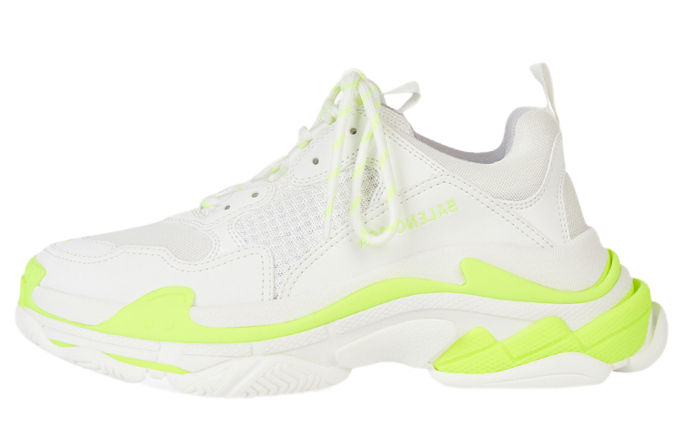 Buy （女）Balenciaga Triple S 運動鞋 '白色熒光黃' 524039-W2CA3-7390