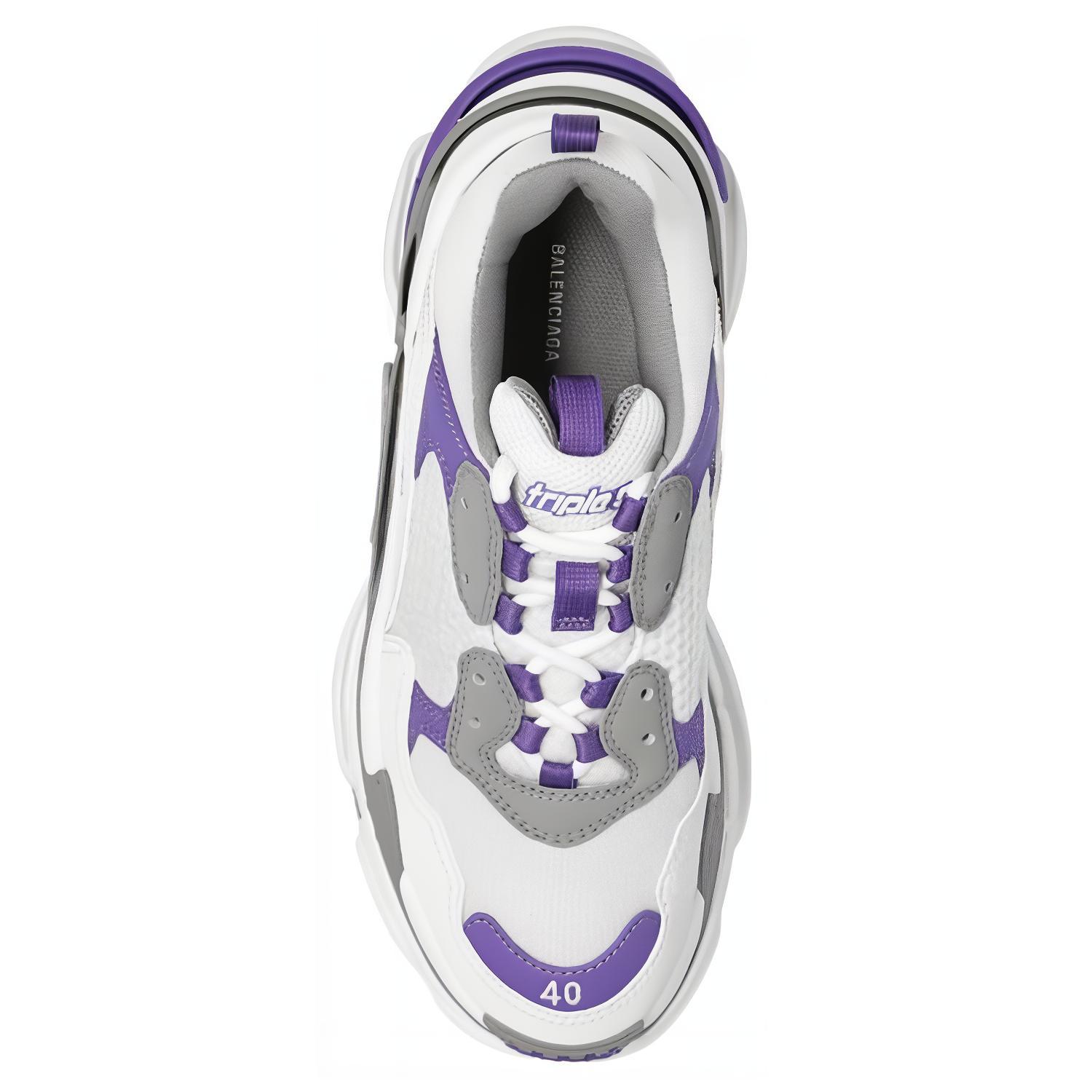 Purchase (W) Balenciaga Triple S Sneaker 'Putih Ungu' 524039-W2FW5-9551