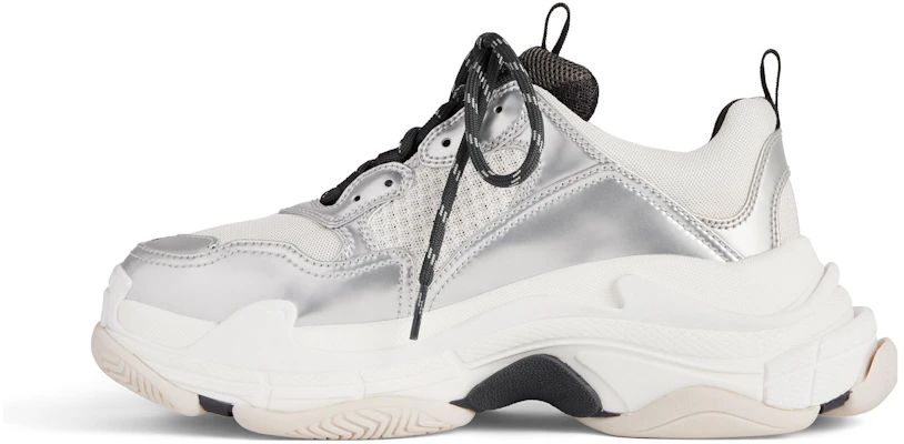 (W) Balenciaga Triple S Zapatillas 'Negro Blanco Plateado Doble Espuma y Malla' 524039W2FWM8191 Buy (W) Balenciaga Triple S Zapatillas 'Negro Blanco Plateado Doble Espuma y Malla' 524039W2FWM8191