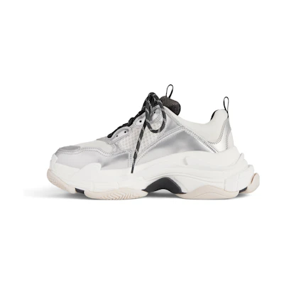(W) Balenciaga Triple S Sneakers 'Black White Silver Double Foam and Mesh'
