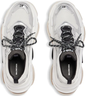 (W) Balenciaga Triple S Zapatillas 'Negro Blanco Plateado Doble Espuma y Malla' 524039W2FWM8191 Order (W) Balenciaga Triple S Zapatillas 'Negro Blanco Plateado Doble Espuma y Malla' 524039W2FWM8191